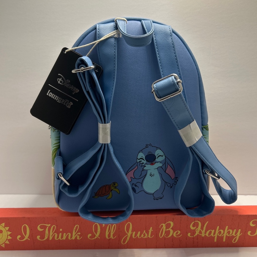 🍀 Loungefly 🍀 Disney Lilo & Stitch Sea Turtle Beach Backpack Bag Blue 🍀 BB50 - Picture 2 of 10